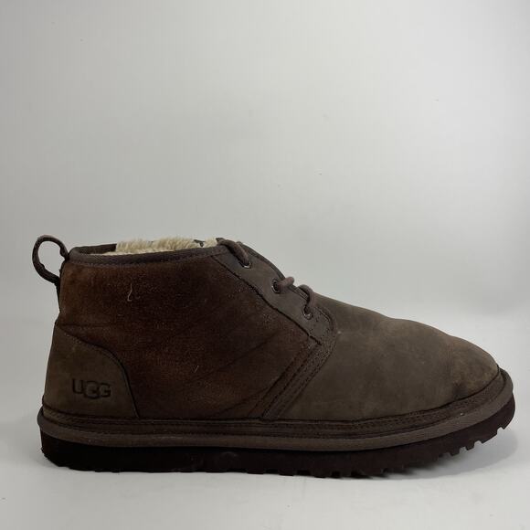 UGG Neumel Chukka Boot Lace Up Burnt Cedar Brown Distressed 1163110 Mens Size 13 - Picture 1 of 11